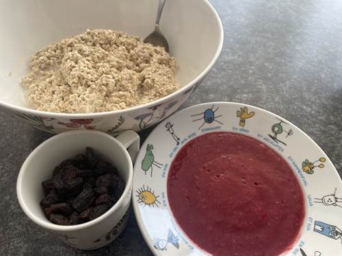 Kjøleskapsgrøt + smoothie